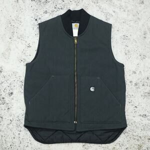 Vintage Carhartt V17 CHR Charcoal Grey Vest Size Small - Medium